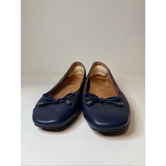Vionic Klara Navy Square Toe Flats Soze 9 - Picture 3 of 10